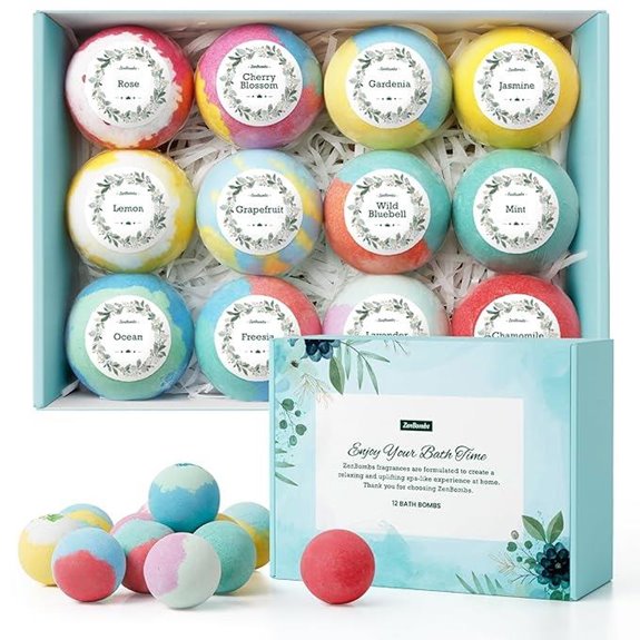 12p Handmade Bath Bombs: Shea Butter Gift Set