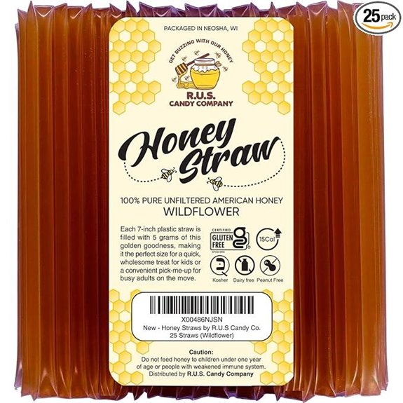 25-Pack Honey Sticks For Tea & Snacks (Wildflower)