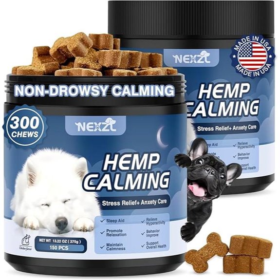2 Pack Hemp Calming Chews for Dogs (300 ct)