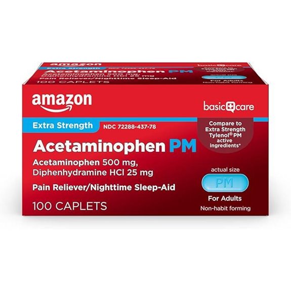 Amazon Basic Care Acetaminophen PM Caplets (100)