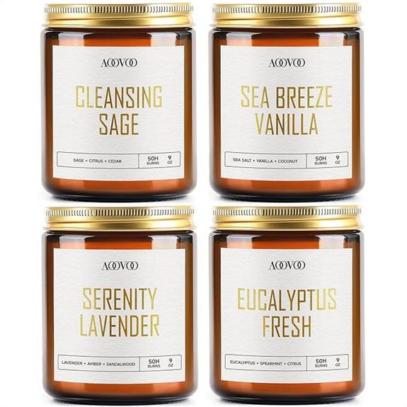 AOOVOO Scented Candles 4-Piece Soy Candle Set