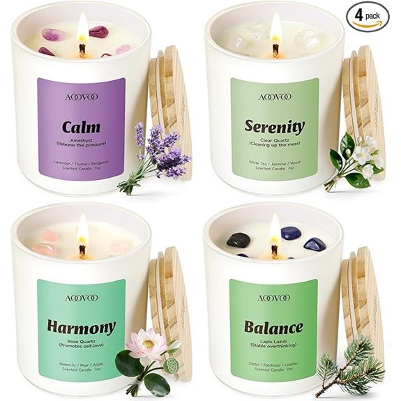AOOVOO Calm Candles Set &ndash; 4 Pack Aromatherapy Candles