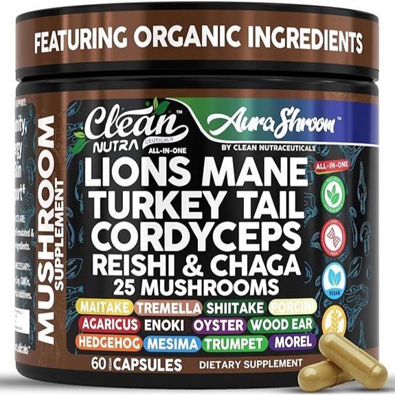 AuraShroom Mushroom Supplement with Lions Mane Cordyceps Complex
