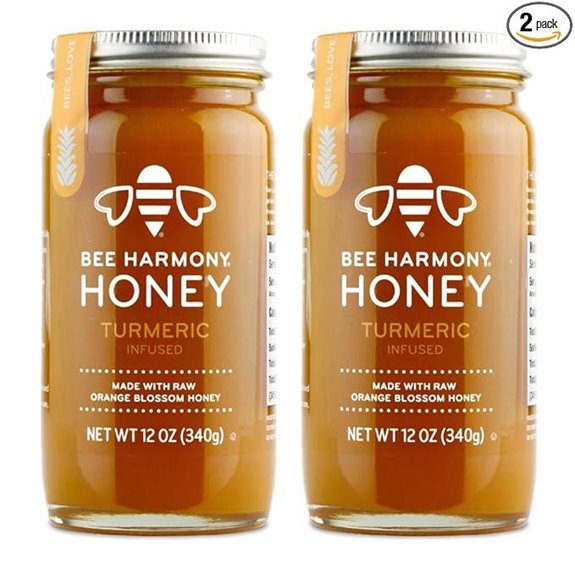 Bee Harmony Turmeric Infused Honey 12 OZ Pack of 2