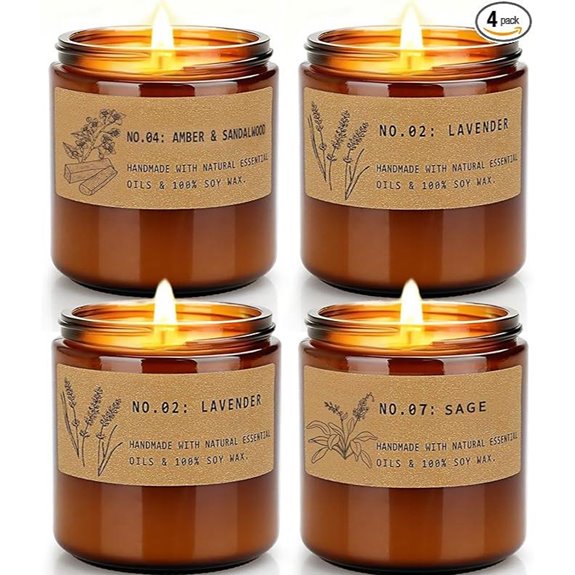 Christmas Candle Gifts: 4-Pack Scented Soy Candles Set