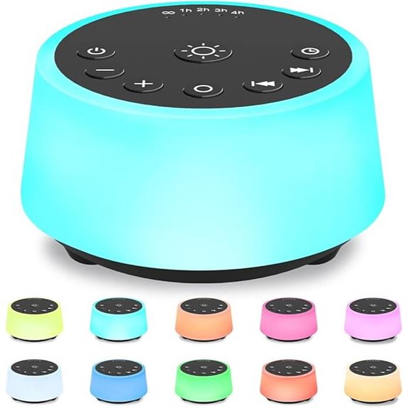 Color Noise Sound Machine with 10 Colors Night Light