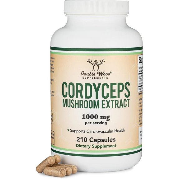 Cordyceps Capsules 210 Count 1000mg Anti-Aging Support