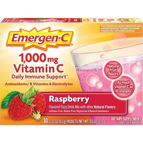 Emergen-C 1000mg Vitamin C Immune Powder - Raspberry