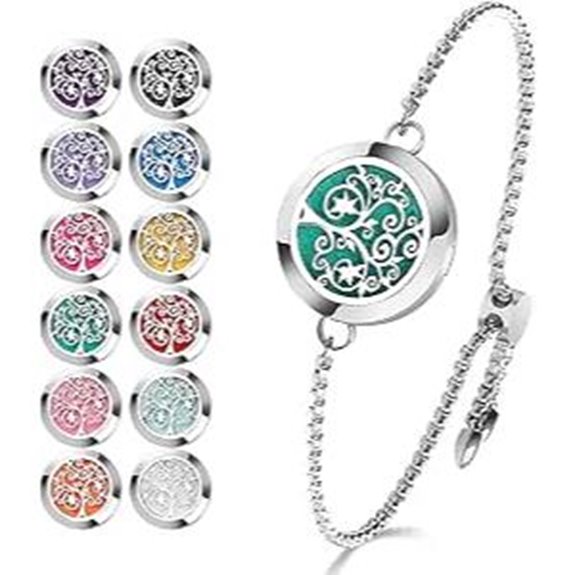 Essential Oil Diffuser Bracelet with 24 Refill Pads Set