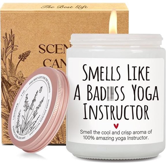 Funny Yoga Instructor Candle Gift for Women