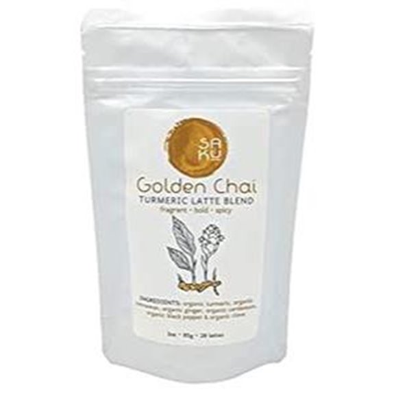 SAKU Tea Golden Chai Turmeric Latte Blend Super Food Latte 3oz Bag