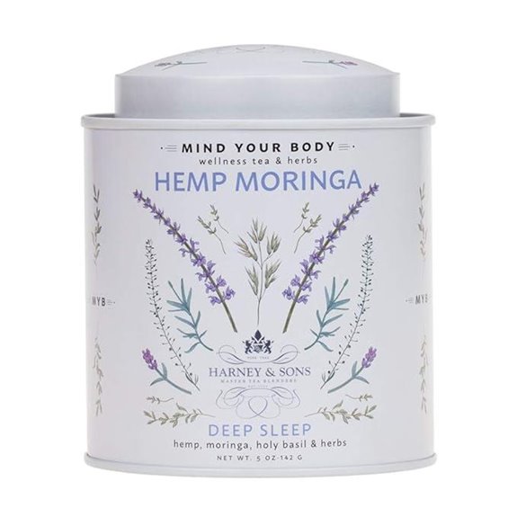 Harney & Sons Hemp Moringa Tea Blend Wellness Deep Sleep Blend 5 oz tin