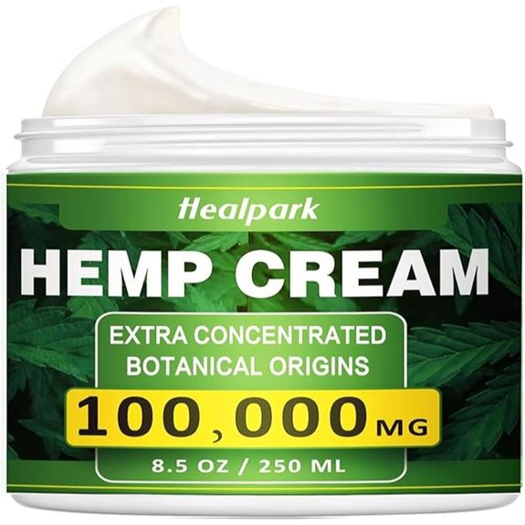 Healpark hemp Cream - 8.5 fl oz -with Arnica,MSM Turmeric Menthol