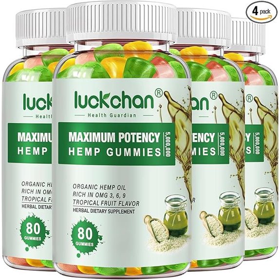Hemp Gummies: Extra Strength Sleep Pain Anxiety (4 Packs)