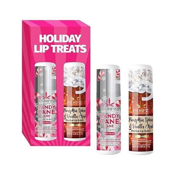 Hempz Lip Balm: Pumpkin Spice & Peppermint Candy Cane (2-pack)