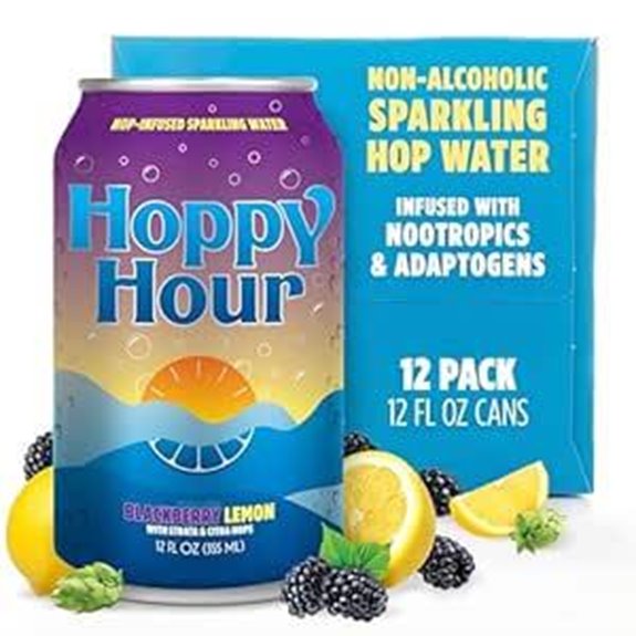Hoppy Hour Sparkling Hop Water: Blackberry Lemon (12)