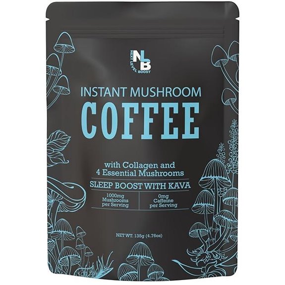 Kava-Infused Mushroom Instant Coffee with Collagen & Antioxidants