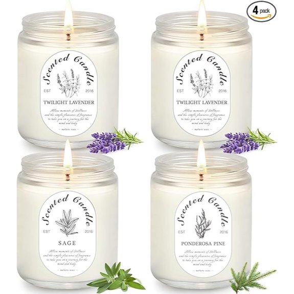 Lavender Candle Gift Set &ndash; 4 Soy Aromatherapy Candles
