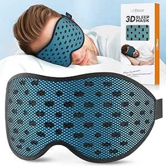 LitBear 3D Breathable Sleep Mask with Adjustable Strap