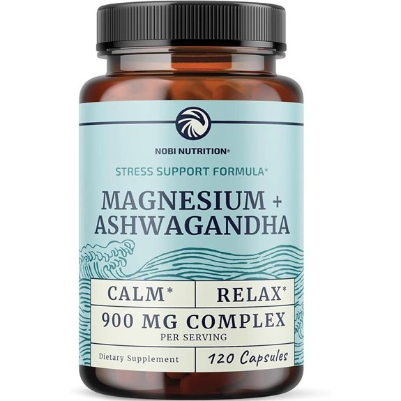 Magnesium Ashwagandha Calm & Sleep Support Supplement (120 Ct)