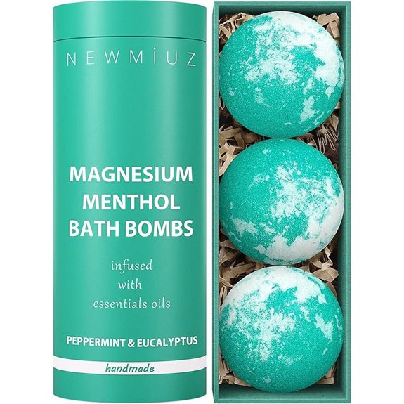 Magnesium Menthol Fizz Bath Bombs for Muscle Relief
