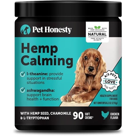 Natural Hemp Calming Chews for Dogs 90 Count