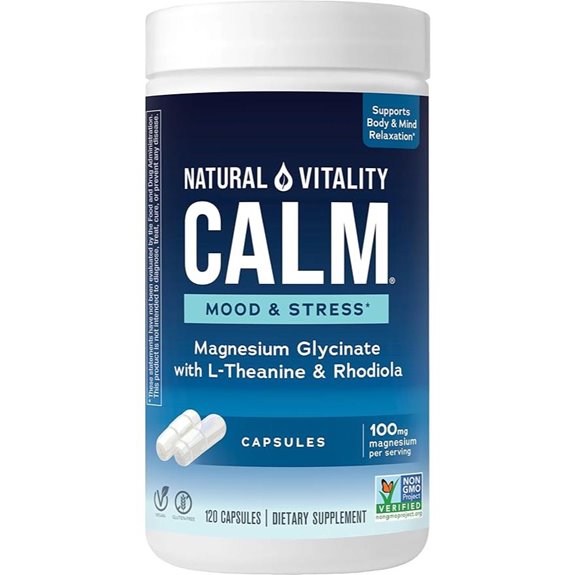Natural Vitality Calm Mood & Stress Relief Magnesium Glycinate Capsules