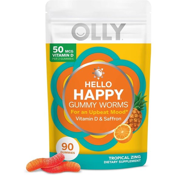 OLLY Hello Happy Mood Gummy Worms Supplement