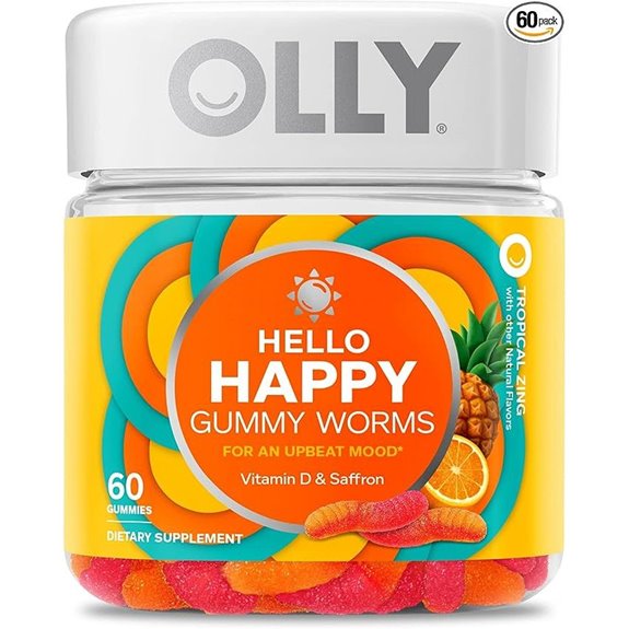 OLLY Mood Balance Gummy Worms - 60 Count