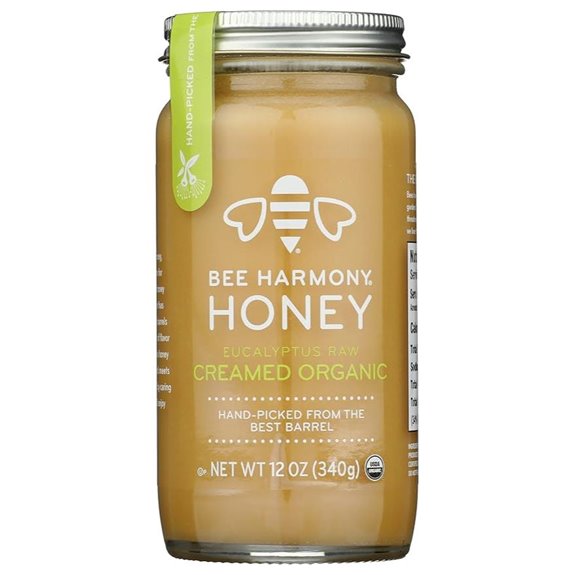 BEE HARMONY Organic Eucalyptus Raw Creamed Honey 12 OZ