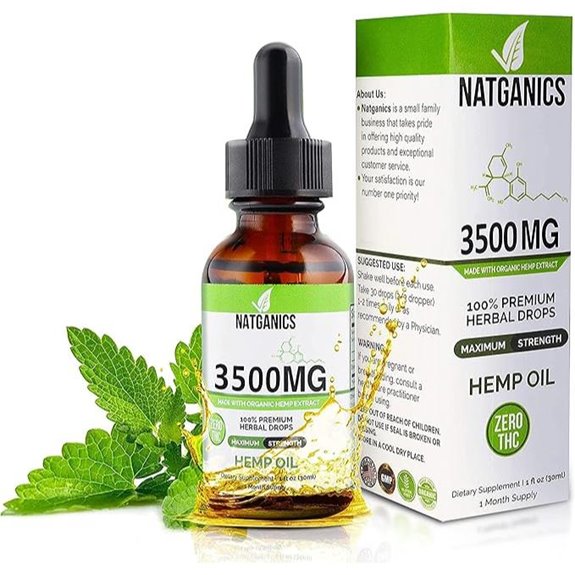 Organic Hemp Oil 3500mg Drops — USA Made Non-GMO