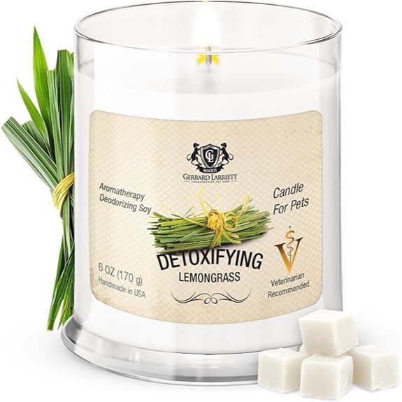 Pet Odor Eliminator Candle with Lemongrass Scent