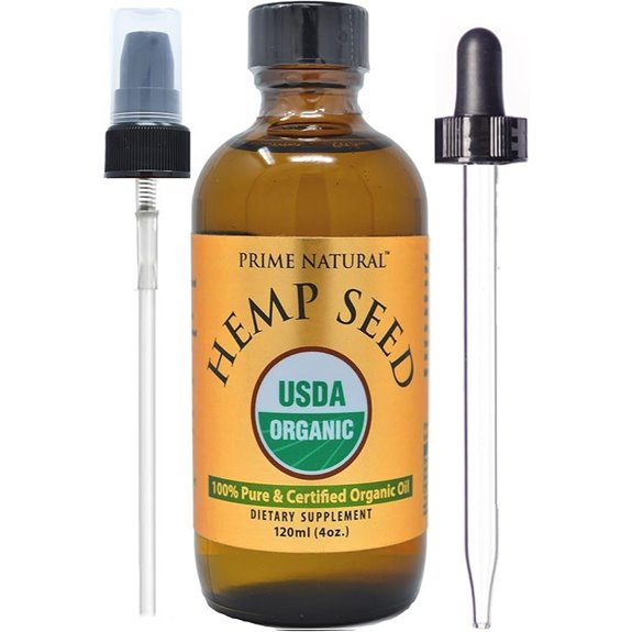 Prime Natural Organic Hemp Seed Oil 4oz USDA Certified