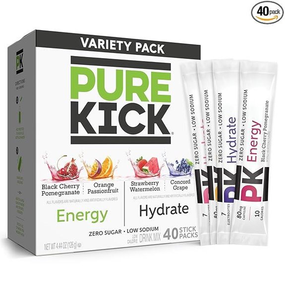 PURE KICK Energy & Hydrate Singles Variety Pack (40)