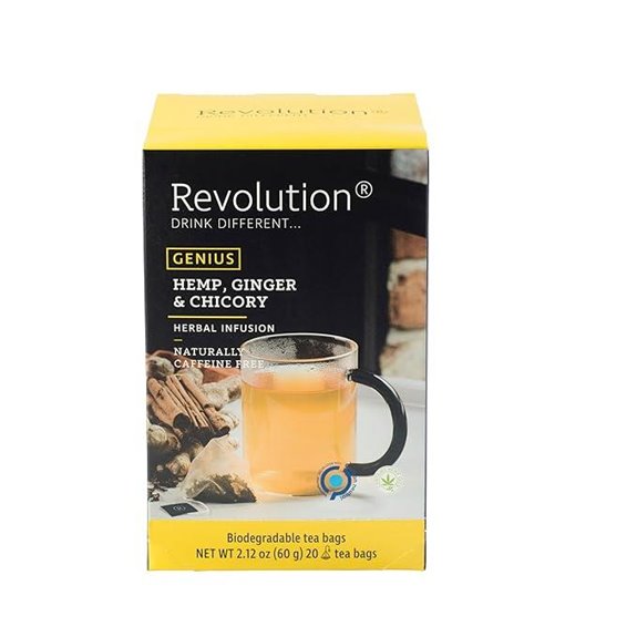 Revolution Tea GENIUS Hemp Ginger Chicory Energizing Blend
