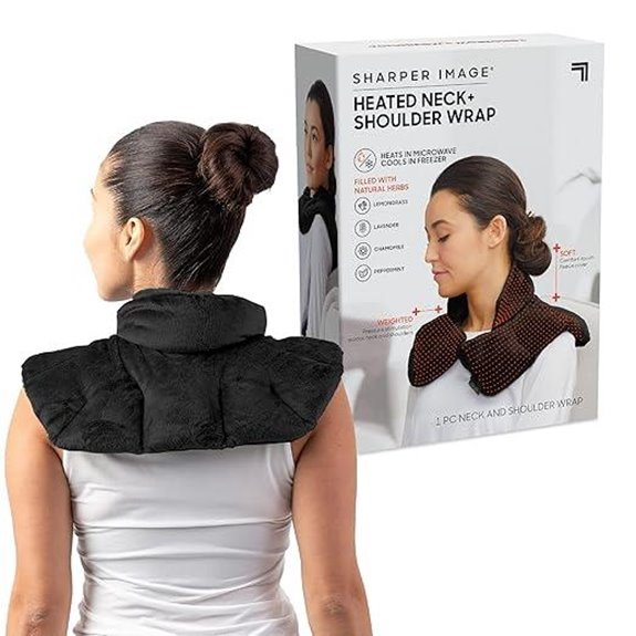 Sharper Image Heated Neck & Shoulder Wrap – Aromatherapy Spa Pad