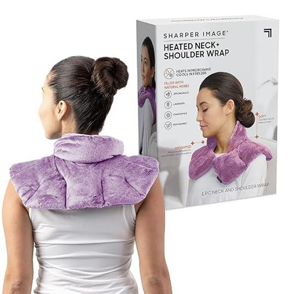 Sharper Image Heated Neck & Shoulder Wrap with Lavender Spa Blend