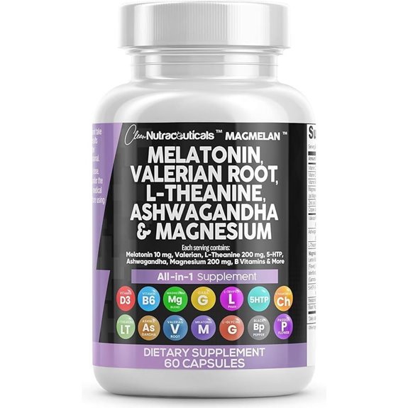 Sleep Support Melatonin 10mg with Valerian Ashwagandha Magnesium 60 Caps