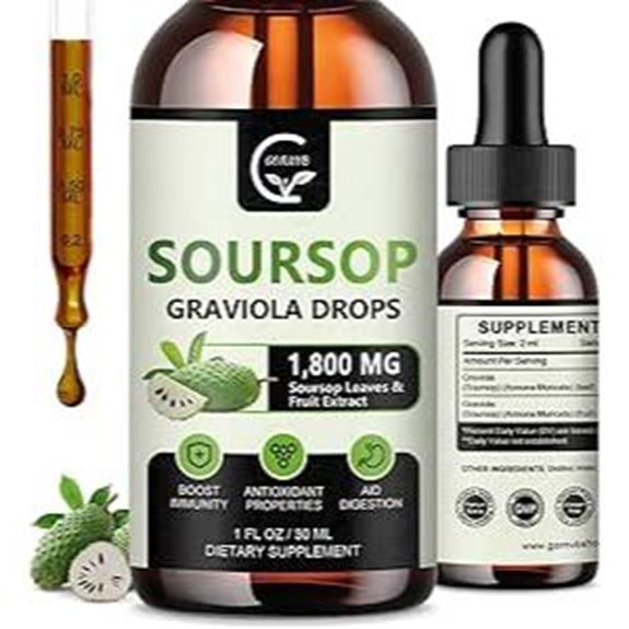 Soursop Graviola Liquid Drops 1800mg (2 Pack)