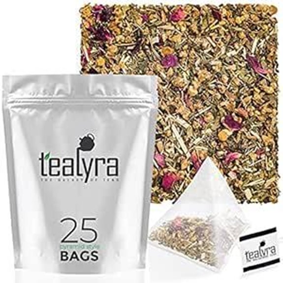 Tealyra Bedtime Herbal Tea: Chamomile Spearmint Hemp Leaves