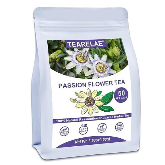 TEARELAE Passion Flower Tea - Caffeine-Free 50 Bags