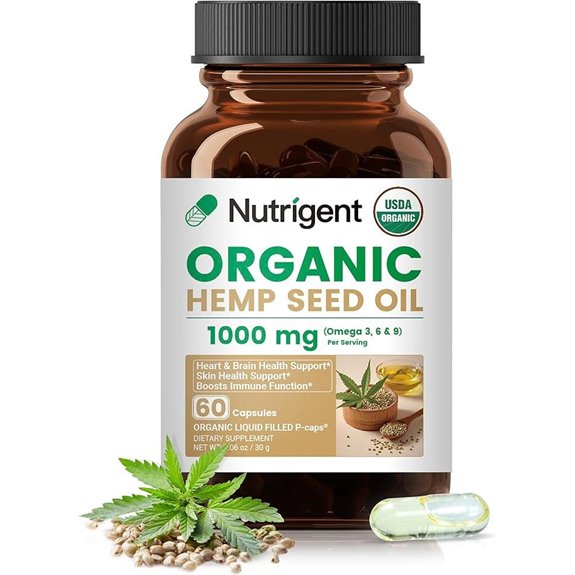 USDA Organic Hemp Seed Oil 1000 mg Capsules