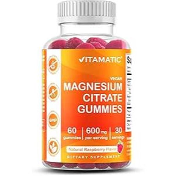 Vitamatic Magnesium Gummies 600mg 60 Count Vegan