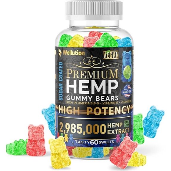 WELLUTION Sugar-Coated Hemp Gummies – High Potency 60ct