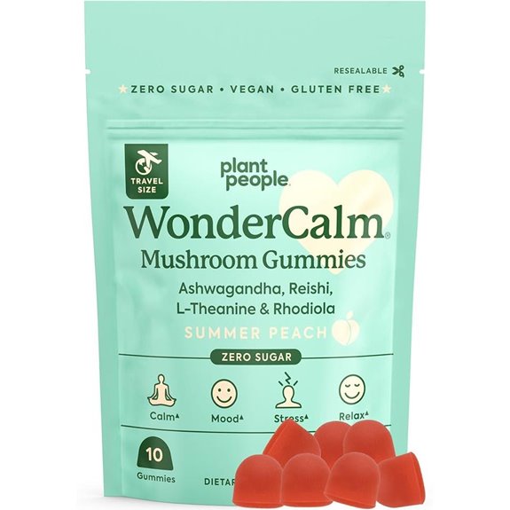 WonderCalm Mushroom Gummies with Ashwagandha - Peach Flavor (Trial)