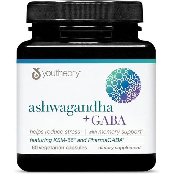 Youtheory Ashwagandha + GABA Supplement (60 Veg)